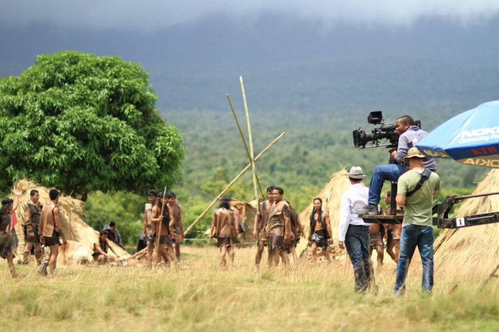 camera man shooting behind the scenes